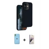 MARSİLYAN™- iPhone 11 Kılıf Kıvılcım Çizgi Serisi - Siyah Bilvis 3D Mat Cam Ekran Koruyucu + Neon Fosforlu Kamera Lens - YL
