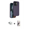 MARSİLYAN™- iPhone 11 Kılıf Kıvılcım Çizgi Serisi - Siyah Bilvis 3D Mat Cam Ekran Koruyucu + Pers Alüminyum Kamera Lens - YL