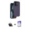 MARSİLYAN™- iPhone 11 Kılıf Kıvılcım Çizgi Serisi - Siyah Bilvis 5in1 3D Magic Cam Ekran Koruyucu + Kamera Lens Koruma Cam - SF