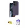 MARSİLYAN™- iPhone 11 Kılıf Kıvılcım Çizgi Serisi - Siyah Bilvis 5in1 3D Magic Cam Ekran Koruyucu + Rainbow Kamera Lens Koruma Cam - KI