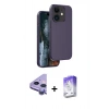 MARSİLYAN™- iPhone 11 Kılıf Kıvılcım Çizgi Serisi - Siyah Bilvis 5in1 3D Magic Cam Ekran Koruyucu + Raze Metal Kamera Lens - MR