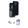 MARSİLYAN™- iPhone 11 Kılıf Kıvılcım Çizgi Serisi - Siyah Bilvis 5in1 3D Magic Cam Ekran Koruyucu + Pers Alüminyum Kamera Lens - YL