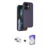 MARSİLYAN™- iPhone 11 Kılıf Kıvılcım Çizgi Serisi - Siyah Bilvis 5in1 3D Magic Cam Ekran Koruyucu + Pers Alüminyum Kamera Lens - YL