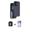 MARSİLYAN™- iPhone 11 Kılıf Kıvılcım Çizgi Serisi - Siyah Bilvis 5in1 3D Magic Cam Ekran Koruyucu + PVD Metal Kamera Lens - YL