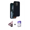 MARSİLYAN™- iPhone 11 Kılıf Kıvılcım Çizgi Serisi - Siyah Bilvis 5in1 3D Magic Cam Ekran Koruyucu + Raze Metal Kamera Lens - SH