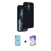 MARSİLYAN™- iPhone 11 Kılıf Kıvılcım Çizgi Serisi - Siyah Bilvis 5in1 3D Magic Cam Ekran Koruyucu + Neon Fosforlu Kamera Lens - YL