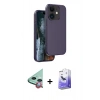 MARSİLYAN™- iPhone 11 Kılıf Kıvılcım Çizgi Serisi - Siyah Bilvis 5in1 5D Magic Hayalet Cam Ekran Koruyucu + Raze Metal Kamera Lens - KI