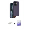 MARSİLYAN™- iPhone 11 Kılıf Kıvılcım Çizgi Serisi - Siyah Bilvis 5in1 5D Magic Hayalet Cam Ekran Koruyucu + Renkli Kamera Lens Koruma Cam - YL