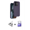 MARSİLYAN™- iPhone 11 Kılıf Kıvılcım Çizgi Serisi - Siyah Bilvis 5in1 5D Magic Hayalet Cam Ekran Koruyucu + Raze Metal Kamera Lens - GS