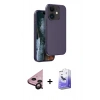 MARSİLYAN™- iPhone 11 Kılıf Kıvılcım Çizgi Serisi - Siyah Bilvis 5in1 5D Magic Hayalet Cam Ekran Koruyucu + Raze Metal Kamera Lens - SH
