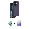 MARSİLYAN™- iPhone 11 Kılıf Kıvılcım Çizgi Serisi - Siyah Bilvis 5in1 5D Magic Hayalet Cam Ekran Koruyucu + Raze Metal Kamera Lens - MI