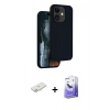 MARSİLYAN™- iPhone 11 Kılıf Kıvılcım Çizgi Serisi - Siyah Bilvis 5in1 5D Magic Hayalet Cam Ekran Koruyucu + Renkli Kamera Lens Koruma Cam - YL