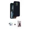MARSİLYAN™- iPhone 11 Kılıf Kıvılcım Çizgi Serisi - Siyah Bilvis Hayalet Cam Ekran Koruyucu + Pers Alüminyum Kamera Lens - GI