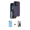 MARSİLYAN™- iPhone 11 Kılıf Kıvılcım Çizgi Serisi - Siyah Bilvis Hayalet Cam Ekran Koruyucu + Neon Fosforlu Kamera Lens - TU