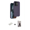 MARSİLYAN™- iPhone 11 Kılıf Kıvılcım Çizgi Serisi - Siyah Bilvis Hayalet Cam Ekran Koruyucu + Renkli Kamera Lens Koruma Cam - TU