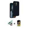 MARSİLYAN™- iPhone 11 Kılıf Kıvılcım Çizgi Serisi - Siyah Buffer Cam Ekran Koruyucu + Raze Metal Kamera Lens - KI