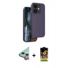 MARSİLYAN™- iPhone 11 Kılıf Kıvılcım Çizgi Serisi - Siyah Buffer Cam Ekran Koruyucu + Raze Metal Kamera Lens - KI