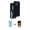 MARSİLYAN™- iPhone 11 Kılıf Kıvılcım Çizgi Serisi - Siyah Buffer Cam Ekran Koruyucu + Neon Fosforlu Kamera Lens - MI