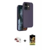 MARSİLYAN™- iPhone 11 Kılıf Kıvılcım Çizgi Serisi - Siyah Buffer Cam Ekran Koruyucu + Pers Alüminyum Kamera Lens - KI
