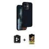 MARSİLYAN™- iPhone 11 Kılıf Kıvılcım Çizgi Serisi - Siyah Buffer Cam Ekran Koruyucu + PVD Metal Kamera Lens - YL