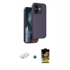 MARSİLYAN™- iPhone 11 Kılıf Kıvılcım Çizgi Serisi - Siyah Buffer Cam Ekran Koruyucu + Renkli Kamera Lens Koruma Cam - SI