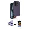 MARSİLYAN™- iPhone 11 Kılıf Kıvılcım Çizgi Serisi - Siyah Buffer Hayalet Cam Ekran Koruyucu + Raze Metal Kamera Lens - MR