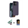 MARSİLYAN™- iPhone 11 Kılıf Kıvılcım Çizgi Serisi - Siyah Buffer Hayalet Cam Ekran Koruyucu + Raze Metal Kamera Lens - KI