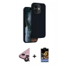 MARSİLYAN™- iPhone 11 Kılıf Kıvılcım Çizgi Serisi - Siyah Buffer Hayalet Cam Ekran Koruyucu + Raze Metal Kamera Lens - SH