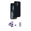 MARSİLYAN™- iPhone 11 Kılıf Kıvılcım Çizgi Serisi - Siyah Joko Magic 5D Cam + Raze Metal Kamera Lens - MR
