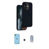 MARSİLYAN™- iPhone 11 Kılıf Kıvılcım Çizgi Serisi - Siyah Joko Magic 5D Cam + Neon Fosforlu Kamera Lens - YL