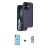 MARSİLYAN™- iPhone 11 Kılıf Kıvılcım Çizgi Serisi - Siyah Joko Magic 5D Cam + Neon Fosforlu Kamera Lens - YL