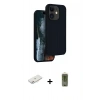 MARSİLYAN™- iPhone 11 Kılıf Kıvılcım Çizgi Serisi - Siyah Joko Magic 5D Hayalet Cam + Renkli Kamera Lens Koruma Cam - PE