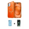 MARSİLYAN™- iPhone 11 Kılıf Kıvılcım Form Prime - Şeffaf 360 Full Body Arka Koruyucu + Neon Fosforlu Kamera Lens - MI