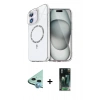 MARSİLYAN™- iPhone 11 Kılıf Kıvılcım Form Prime - Şeffaf 360 Full Body Arka Koruyucu + Raze Metal Kamera Lens - MI