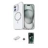 MARSİLYAN™- iPhone 11 Kılıf Kıvılcım Form Prime - Şeffaf 360 Full Body Arka Koruyucu + Renkli Kamera Lens Koruma Cam - PE
