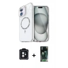 MARSİLYAN™- iPhone 11 Kılıf Kıvılcım Form Prime - Şeffaf 360 Full Body Arka Koruyucu + PVD Metal Kamera Lens - SH