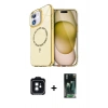 MARSİLYAN™- iPhone 11 Kılıf Kıvılcım Form Prime - Şeffaf 360 Full Body Arka Koruyucu + PVD Metal Kamera Lens - SH