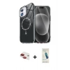 MARSİLYAN™- iPhone 11 Kılıf Kıvılcım Form Prime - Şeffaf Pasifik Cam Ekran Koruyucu + Kırmızı Pers Alüminyum Kamera Lens