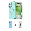 MARSİLYAN™- iPhone 11 Kılıf Kıvılcım Form Prime - Şeffaf Pasifik Cam Ekran Koruyucu + Neon Fosforlu Kamera Lens - MI