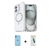 MARSİLYAN™- iPhone 11 Kılıf Kıvılcım Form Prime - Şeffaf Pasifik Cam Ekran Koruyucu + Neon Fosforlu Kamera Lens - MI