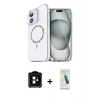 MARSİLYAN™- iPhone 11 Kılıf Kıvılcım Form Prime - Şeffaf Pasifik Cam Ekran Koruyucu + PVD Metal Kamera Lens - TU