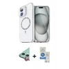 MARSİLYAN™- iPhone 11 Kılıf Kıvılcım Form Prime - Şeffaf Royal Nano Ekran Koruyucu + Raze Metal Kamera Lens - KI