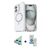 MARSİLYAN™- iPhone 11 Kılıf Kıvılcım Form Prime - Şeffaf Royal Nano Ekran Koruyucu + Raze Metal Kamera Lens - MI
