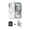MARSİLYAN™- iPhone 11 Kılıf Kıvılcım Form Prime - Şeffaf Royal Nano Ekran Koruyucu + PVD Metal Kamera Lens - SH