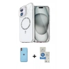 MARSİLYAN™- iPhone 11 Kılıf Kıvılcım Form Prime - Şeffaf Royal Nano Ekran Koruyucu + Neon Fosforlu Kamera Lens - TU