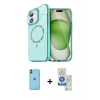 MARSİLYAN™- iPhone 11 Kılıf Kıvılcım Form Prime - Şeffaf Royal Nano Ekran Koruyucu + Neon Fosforlu Kamera Lens - TU