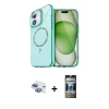 MARSİLYAN™- iPhone 11 Kılıf Kıvılcım Form Prime - Siyah 34D Hayalet Izgaralı Cam + Pers Alüminyum Kamera Lens - GI