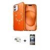 MARSİLYAN™- iPhone 11 Kılıf Kıvılcım Form Prime - Siyah 34D Hayalet Izgaralı Cam + Pers Alüminyum Kamera Lens - GD