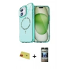 MARSİLYAN™- iPhone 11 Kılıf Kıvılcım Form Prime - Siyah 34D Hayalet Izgaralı Cam + Rainbow Kamera Lens Koruma Cam - KI