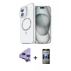 MARSİLYAN™- iPhone 11 Kılıf Kıvılcım Form Prime - Siyah 34D Hayalet Izgaralı Cam + Raze Metal Kamera Lens - MR